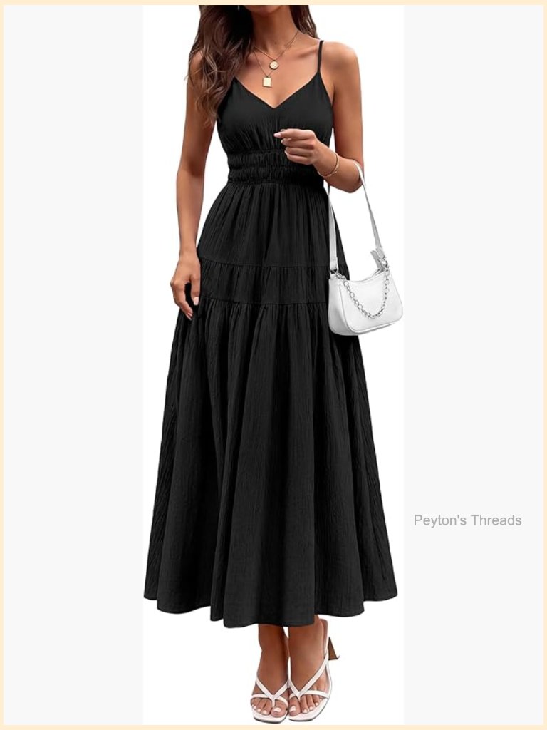 Sleeveless Spaghetti Strap Maxi Dress With Pockets Flowy Boho Sundress